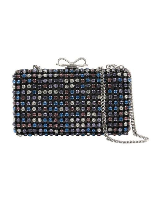 Self-Portrait Black Self-Portrait Crystal-Embellished Clutch