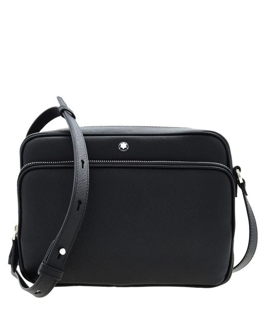 Montblanc Black Sartorial Leather Messenger Bag