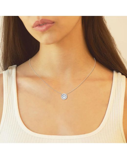 Brilliant Diamond White 14Kt 1.20 Carat Lab Grown Diamond Pendant Necklace For