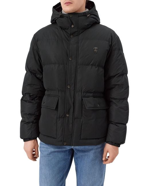 Burberry Black B Shield Hooded Down Puffer Jacket for men