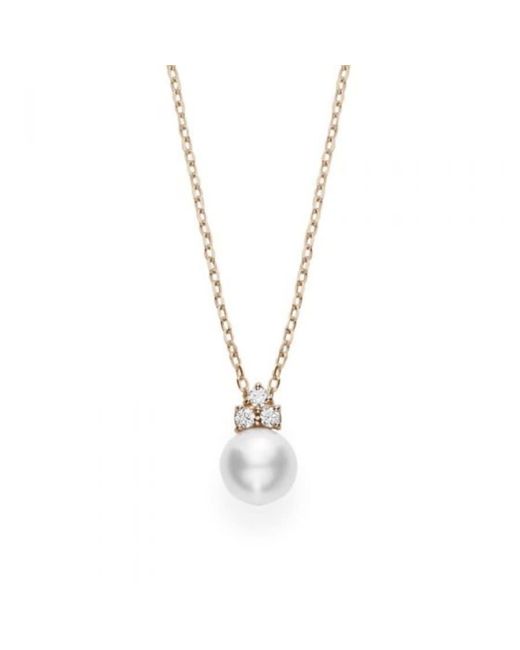 Mikimoto Metallic Akoya Cultured Pearl Pendant With Diamond Bail