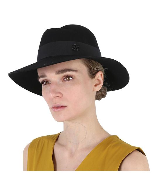 Maison Michel Black Virginie Fedora Hat