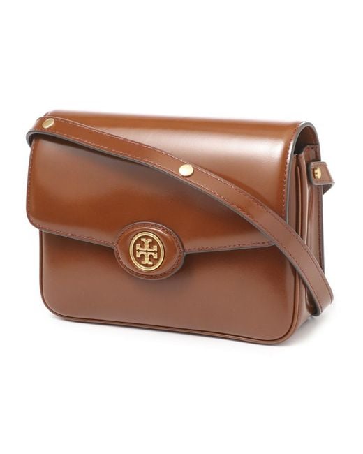 Tory Burch Brown Robinson Spazzolato Convertible Shoulder Bag