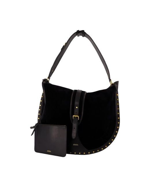 Isabel Marant Black Studded Calfskin Shoulder Bag