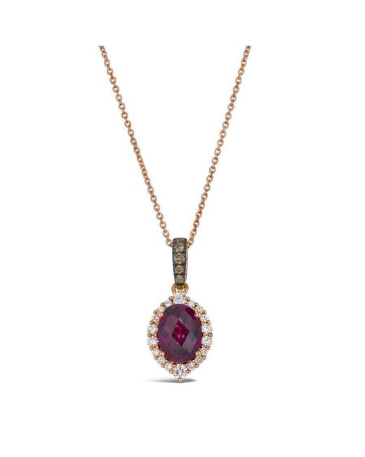 Le Vian Metallic Ladies Checkerboard Semiprecious Pendant Necklace Set
