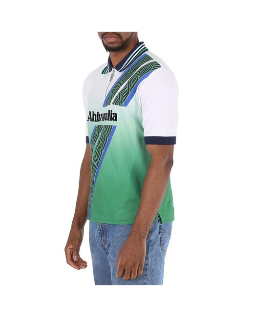 Ahluwalia Green Football Short Sleeve Cotton Polo Shirt for men
