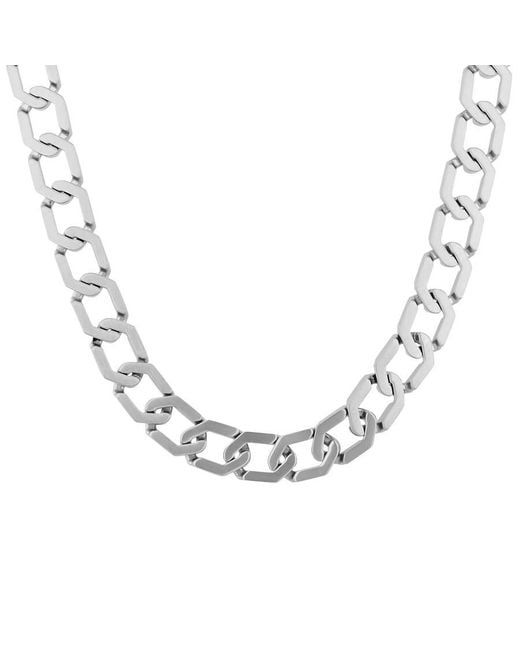 Robert Alton Metallic Stainless Steel 20-Inch Hexagon Link Chain for men