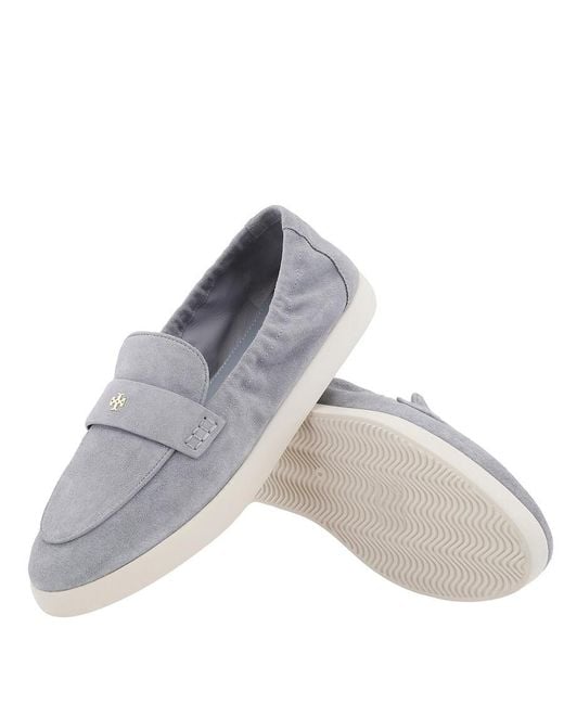 Tory Burch Gray Ballet Sport Suede Loafers