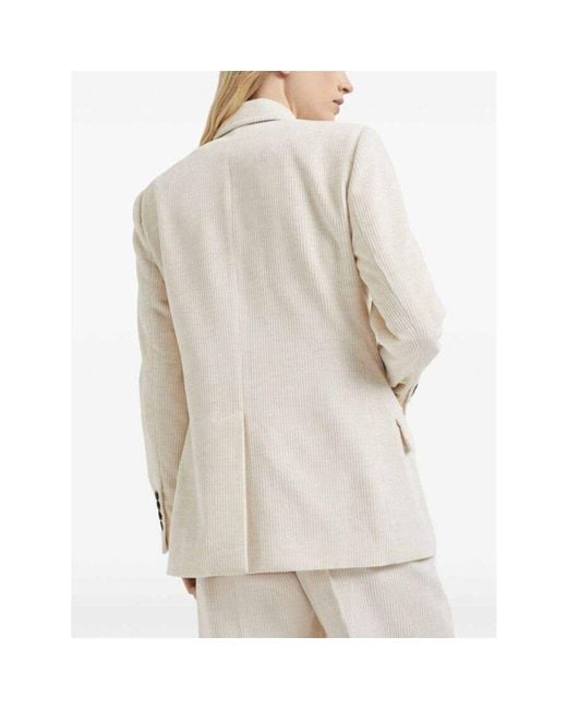 Brunello Cucinelli Natural Off Double Breasted Jacket for men