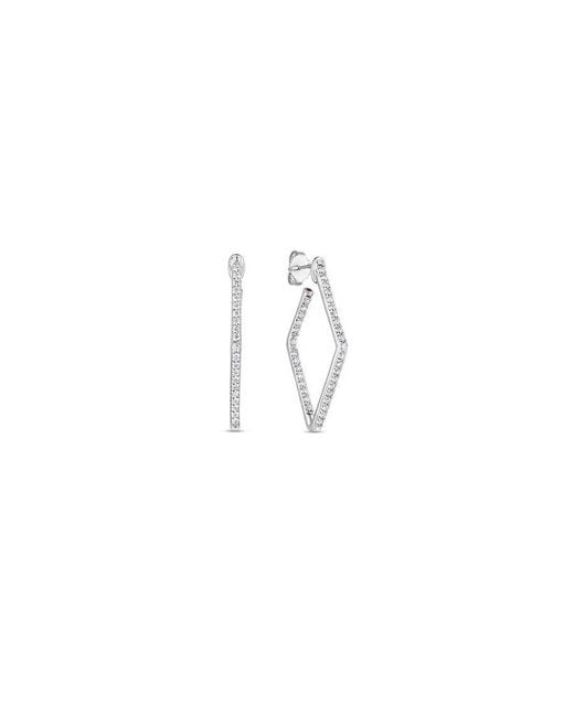 Roberto Coin Perfect Diamond Hoops Collection White Gold Diamonds Earrings