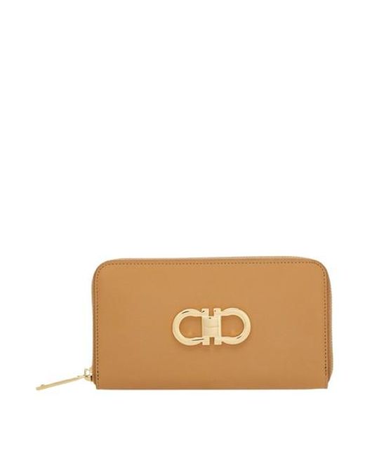 Ferragamo Brown Tan Calf Leather Wallet