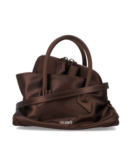 The Attico Brown Satin Top Handle "La Passeggiata Mini"