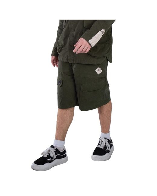 A_COLD_WALL* Green Ando Cotton Cargo Shorts for men