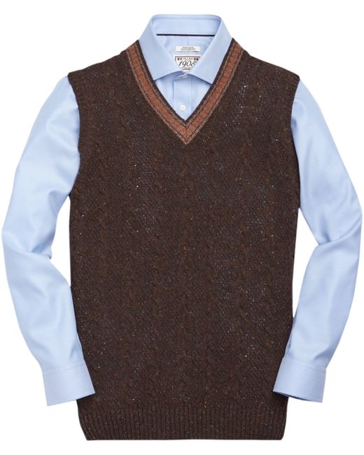 Jos. a. bank 1905 Collection Lambswool Sweater Vest in Brown for Men