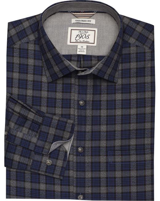 Lyst - Jos. a. bank 1905 Collection Tailored Fit Spread Collar Plaid ...