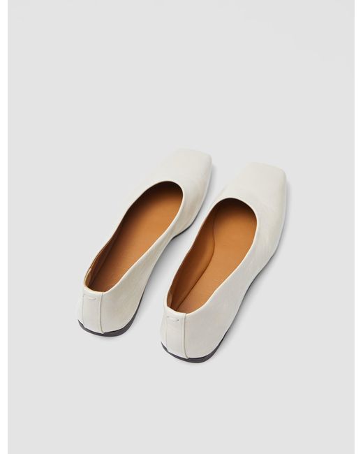 Joseph White Patent Leather Ballerinas