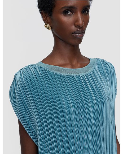 Joseph Blue Cedre Pleated Satin Top