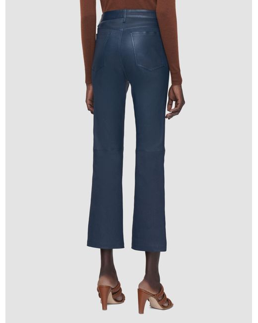 Joseph Blue Duke Leather Stretch Trousers