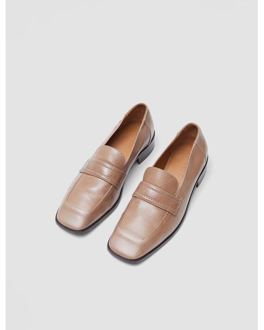 Joseph White Leather Penny Loafers