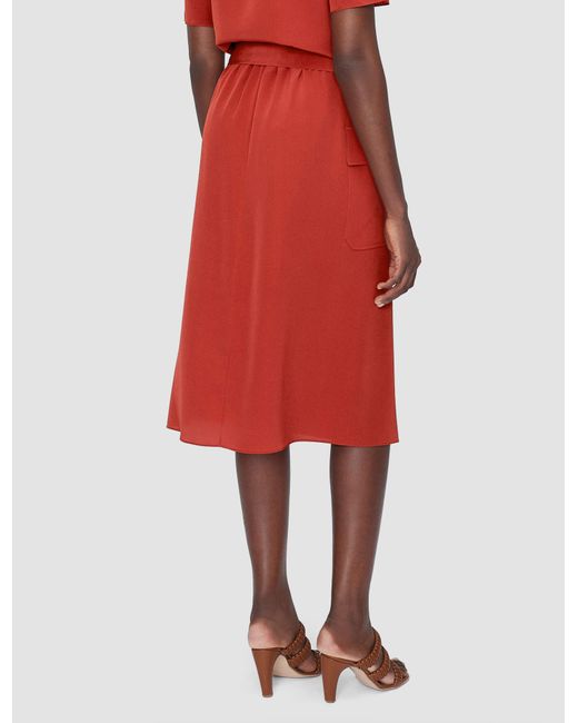 Joseph Red Charai Crepe De Soie Silk Skirt