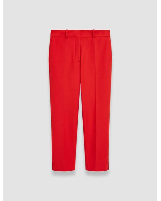 Joseph Red Bi-stretch Toile Bing Court Trousers