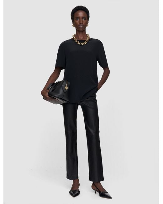 Joseph Black Silk Crepe De Soie Rubin Blouse