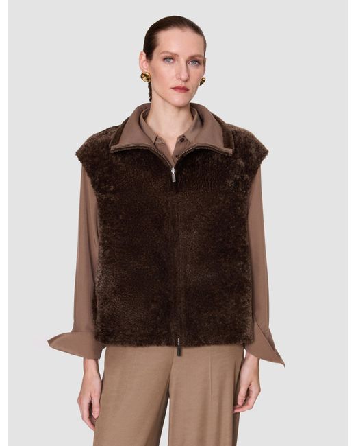 Joseph Brown Nico Reversible Textured Shearling Gilet