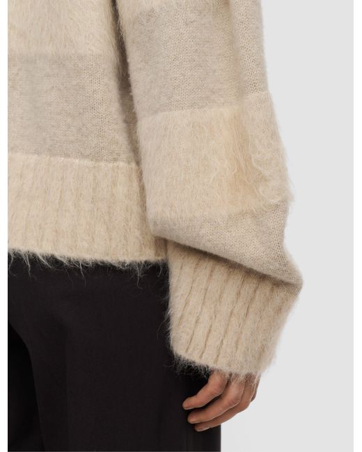 Joseph Natural Take Brushed Alpaca Striped Jumper