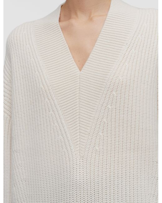 Joseph White Noel Fisherman Rib Cashmere Jumper