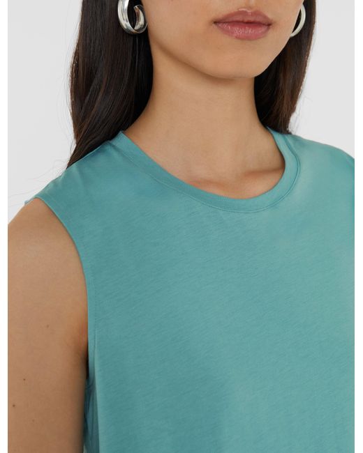 Joseph Blue Cotton Silk Jersey Tank Top