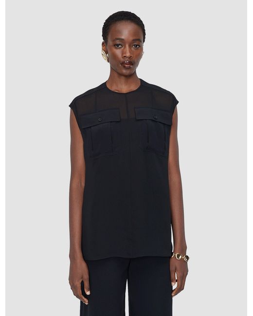 Blouse Kniza En Mélange De Soie Joseph en coloris Black