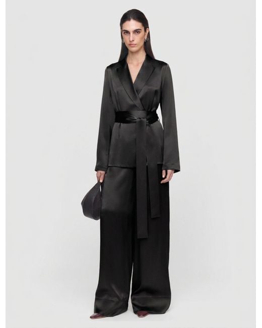 Joseph Black Archer Silk Satin Jacket