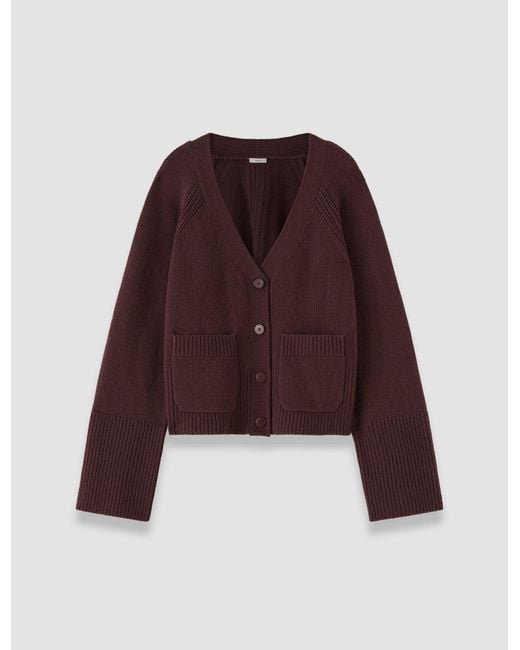 Joseph Red Harper Pure Cashmere Cardigan