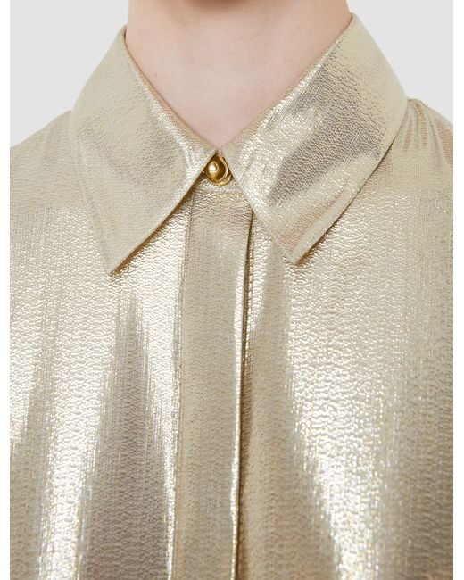 Joseph White Capri Lamé Silk Blouse