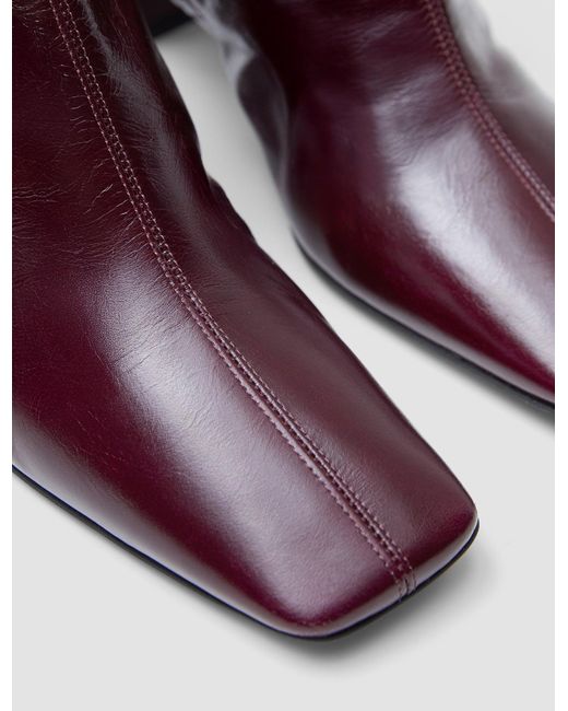 Joseph Purple Heeled Patent Leather Ankle Boots