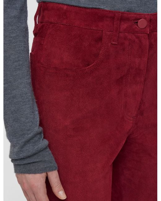 Joseph Red Duke Suede Stretch Trousers