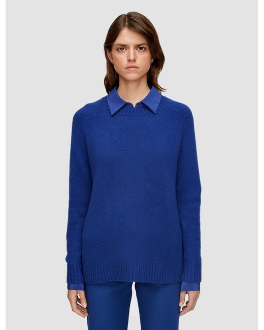 Joseph Blue Open Cashmere Round Neck Jumper