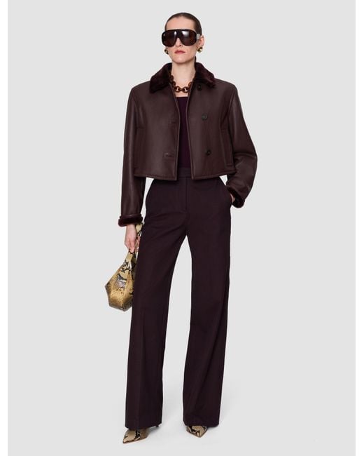 Joseph Purple Yukio Gabardine Stretch Trousers