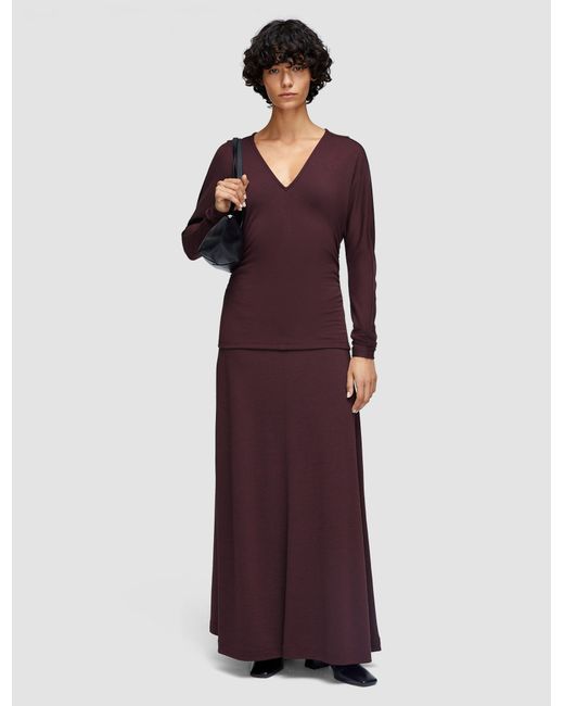 Joseph Purple Wool Jersey V Neck Top