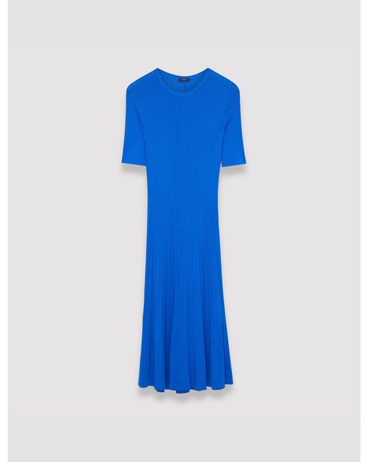 Joseph Blue Viscose Ribbed Knitted Dress