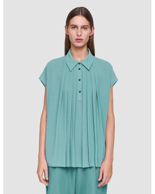Joseph Blue Antin Airy Plissé Blouse