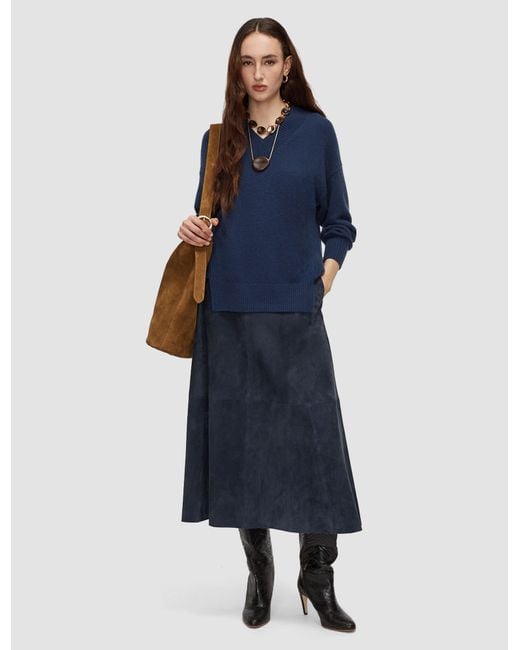Joseph Blue Helius Light Suede Skirt