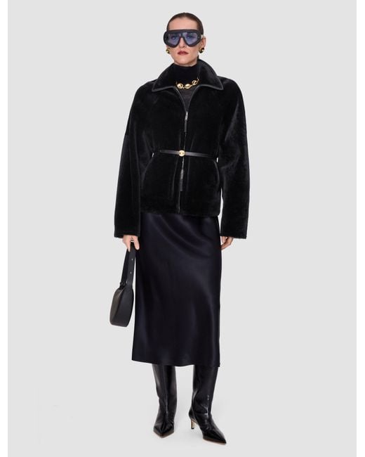 Joseph Black Kyro Reversible Soft Shearling Jacket