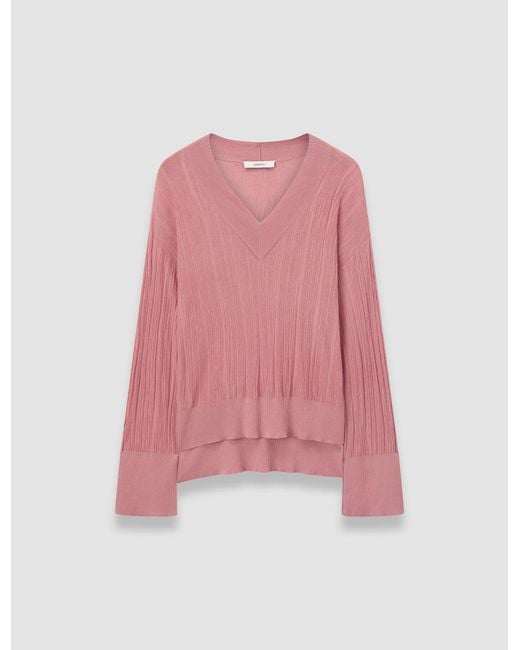Pull Jardin En Côte Coton Soie Joseph en coloris Pink