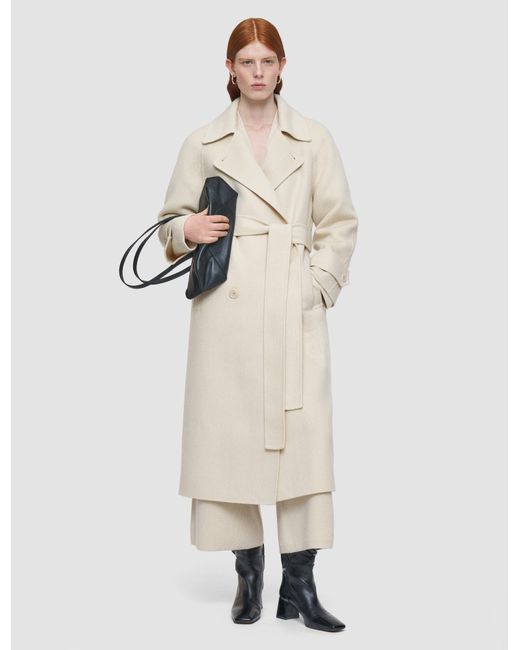 Joseph Natural Navarre Linear Double Face Wool Coat