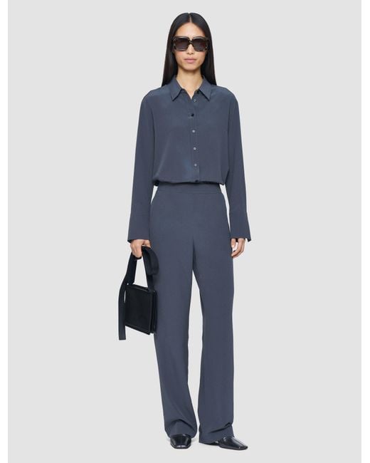 Joseph Blue Sahel Crepe De Chine Silk Trousers