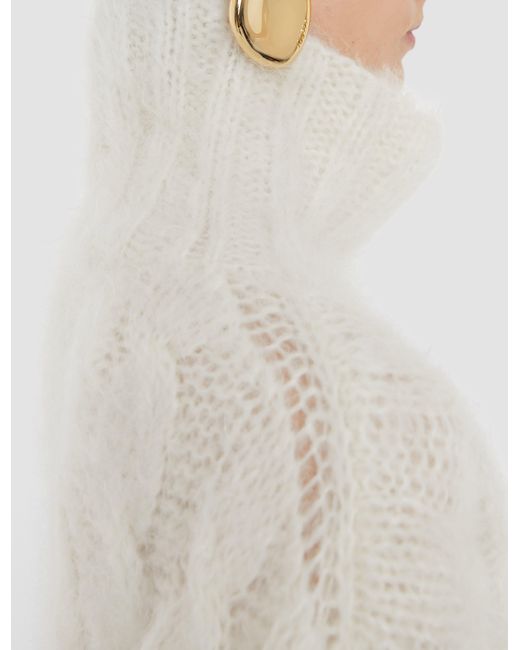 Joseph White Fortin Hand Knitted Cable Mohair Jumper