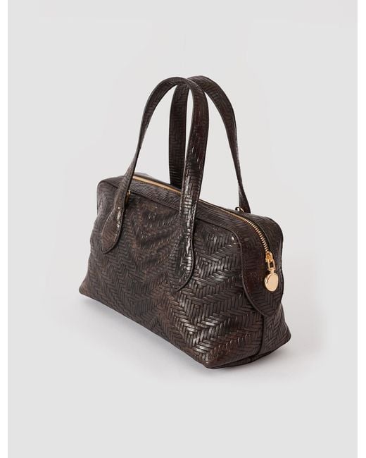 Joseph Black Mini Loaf Woven Leather Bag