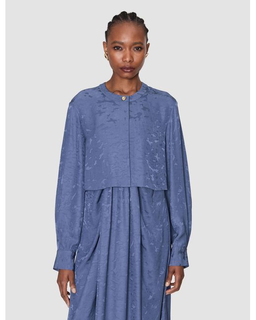 Joseph Blue Cece Leopard Jacquard Jacket