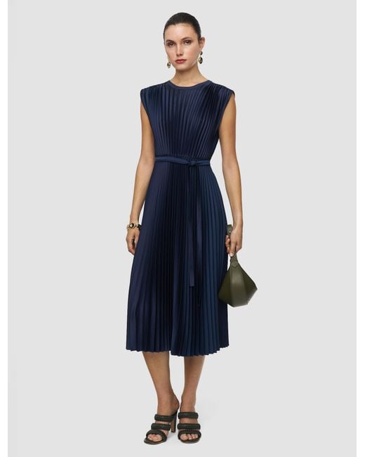 Joseph Blue Volta Knit Weave Plissé Dress